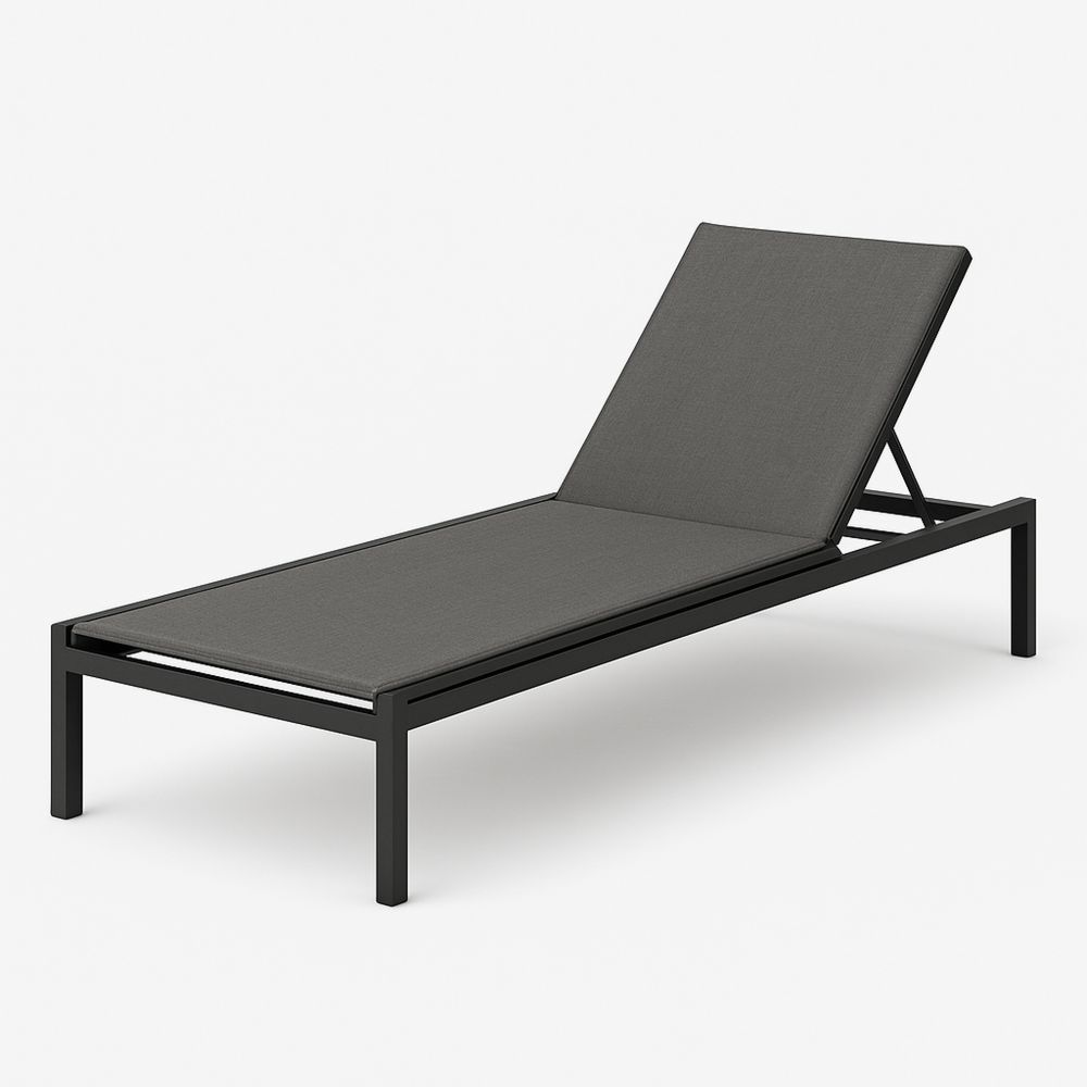 Gartenliege Aluminium Schwarz 210x75x35cm