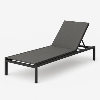 Gartenliege Aluminium Schwarz 210x75x35cm