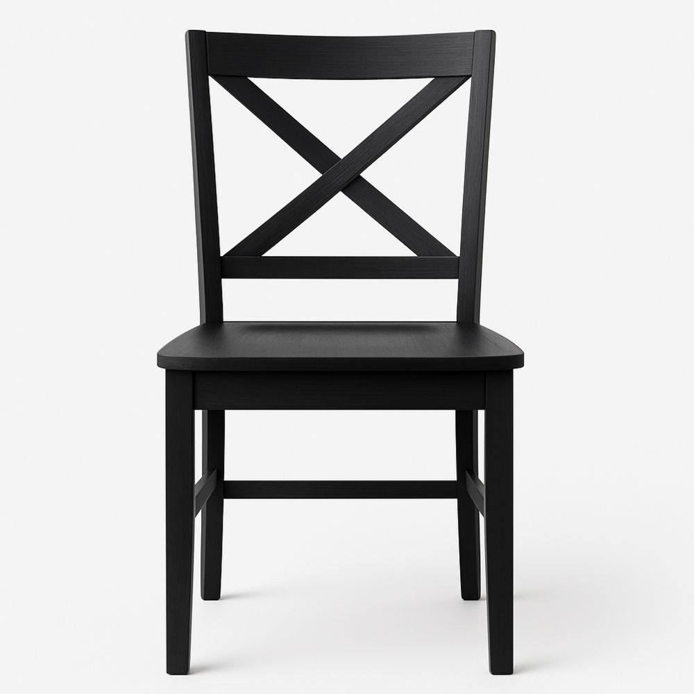 Esszimmerstuhl Holz Schwarz mit X-Rückenlehne