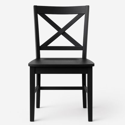 Esszimmerstuhl Holz Schwarz mit X-Rückenlehne