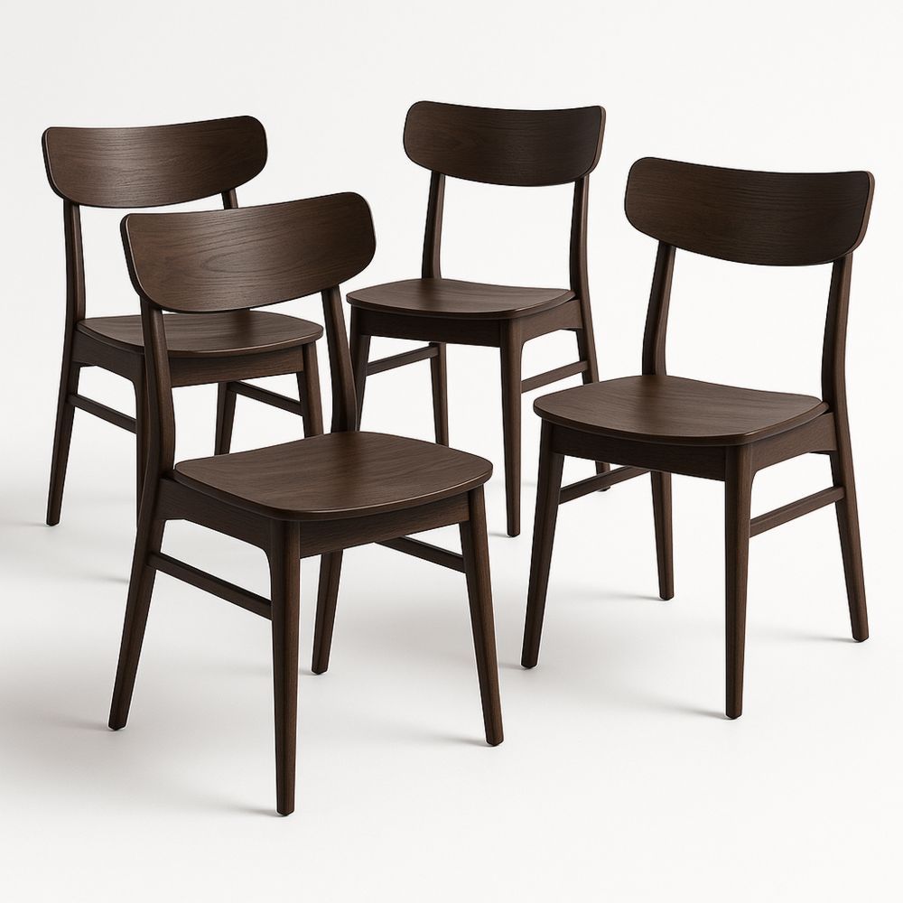 Esszimmerstuhl Set aus Holz Dunkelbraun 4er Set