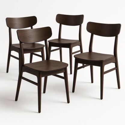 Esszimmerstuhl Set aus Holz Dunkelbraun 4er Set