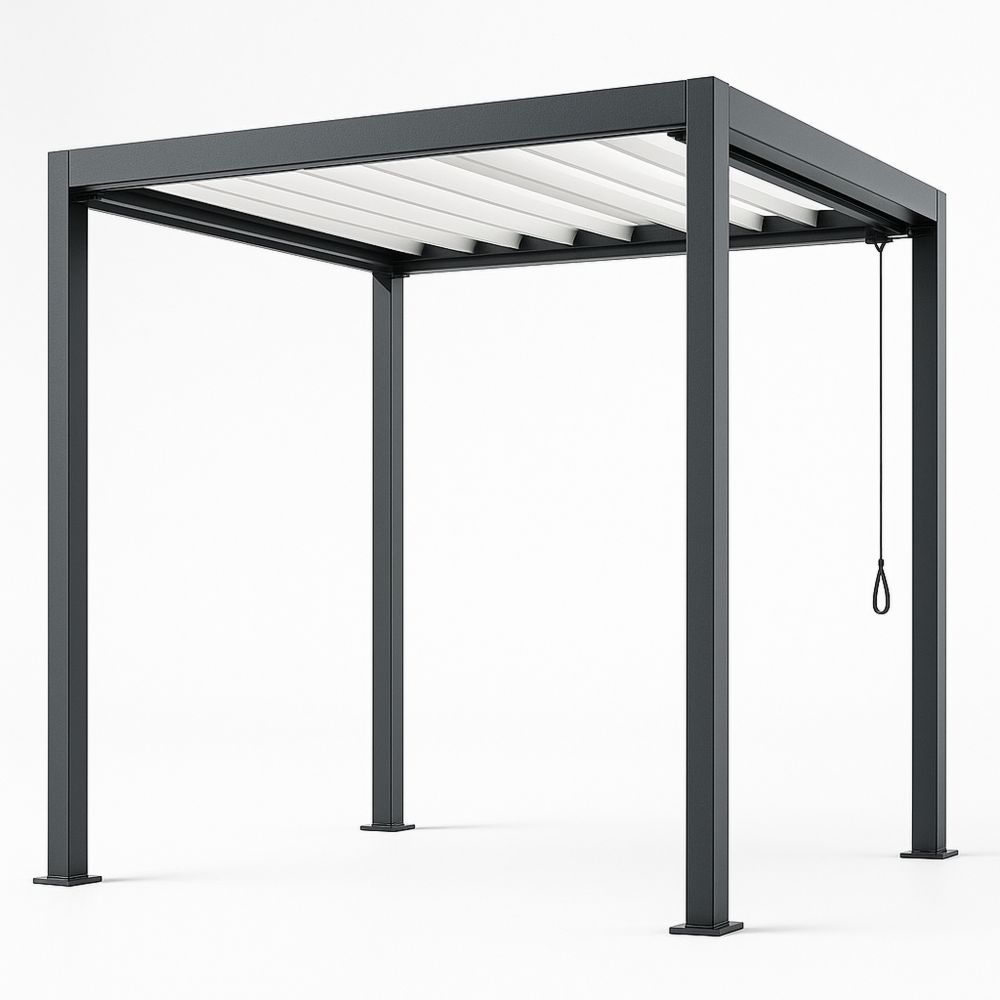 Pergola aus Aluminium 300x300 cm Grau