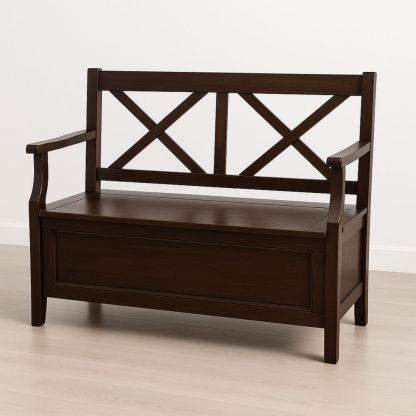 Holzbank mit Stauraum Dunkelbraun 120cm