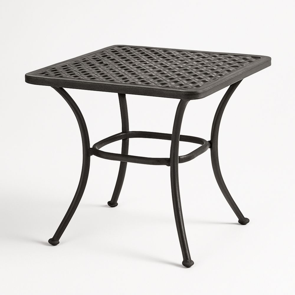 Quadratischer Aluguss-Beistelltisch Schwarz 50x50x60 cm