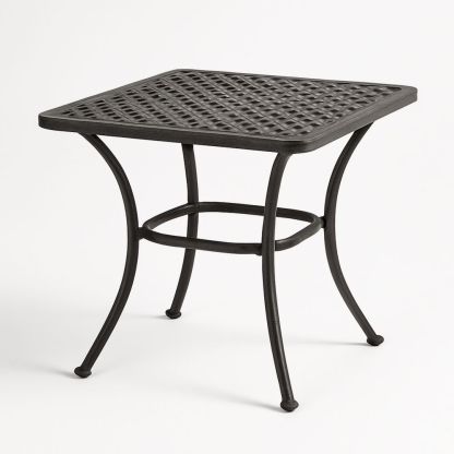 Quadratischer Aluguss-Beistelltisch Schwarz 50x50x60 cm