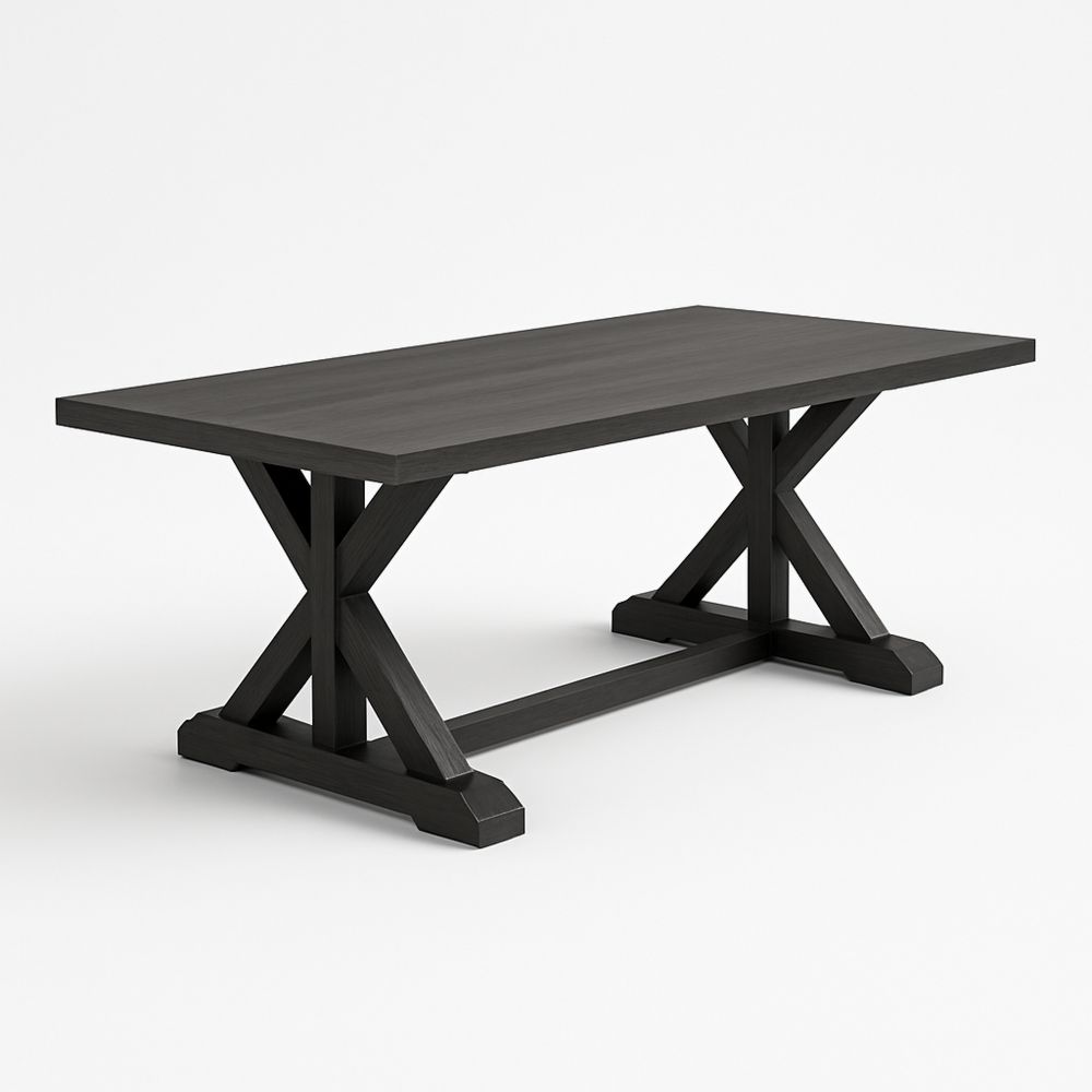 Holztisch rechteckig 200cm Dunkelbraun