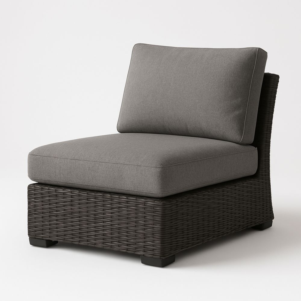 Garten-Loungesessel, modular, Aluminiumrahmen, Polyesterbezug, Grau