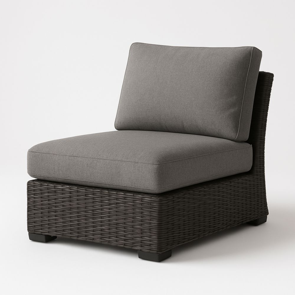 Garten-Loungesessel, modular, Aluminiumrahmen, Polyesterbezug, Grau