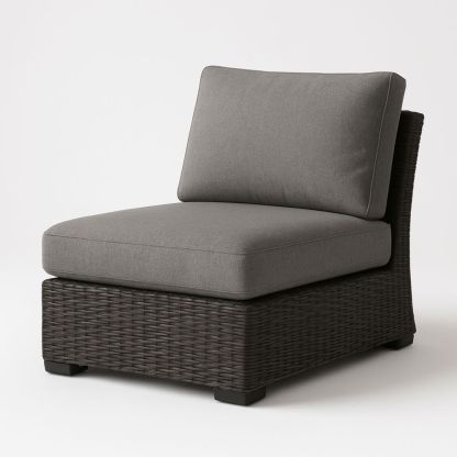 Garten-Loungesessel, modular, Aluminiumrahmen, Polyesterbezug, Grau