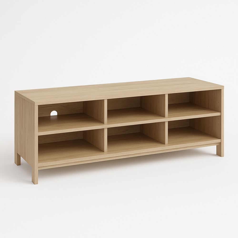 TV-Schrank aus MDF Holzoptik mit 6 Fächern 120cm