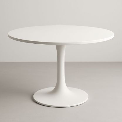 Runder Esstisch MDF Stahl Weiß Ø120cm Höhe 75cm