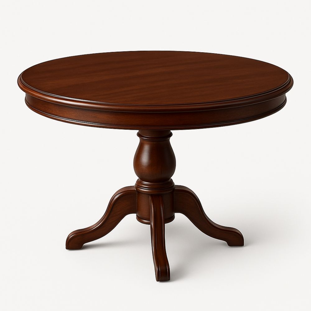 Runder Esstisch Holz Ø120 cm Dunkelbraun