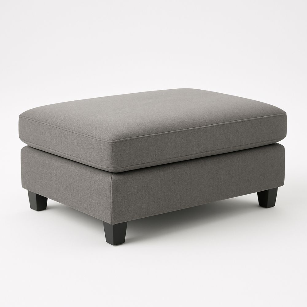 Rechteckiger Fußhocker aus Stoff, Grau, 90 cm