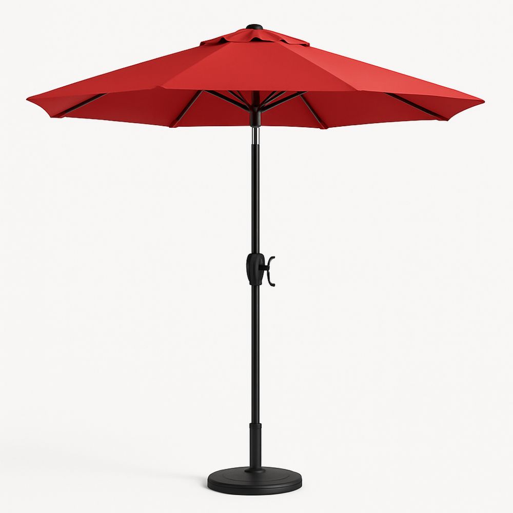 Metall Polyester Garten Sonnenschirm Rot Ø 250 cm H 240 cm