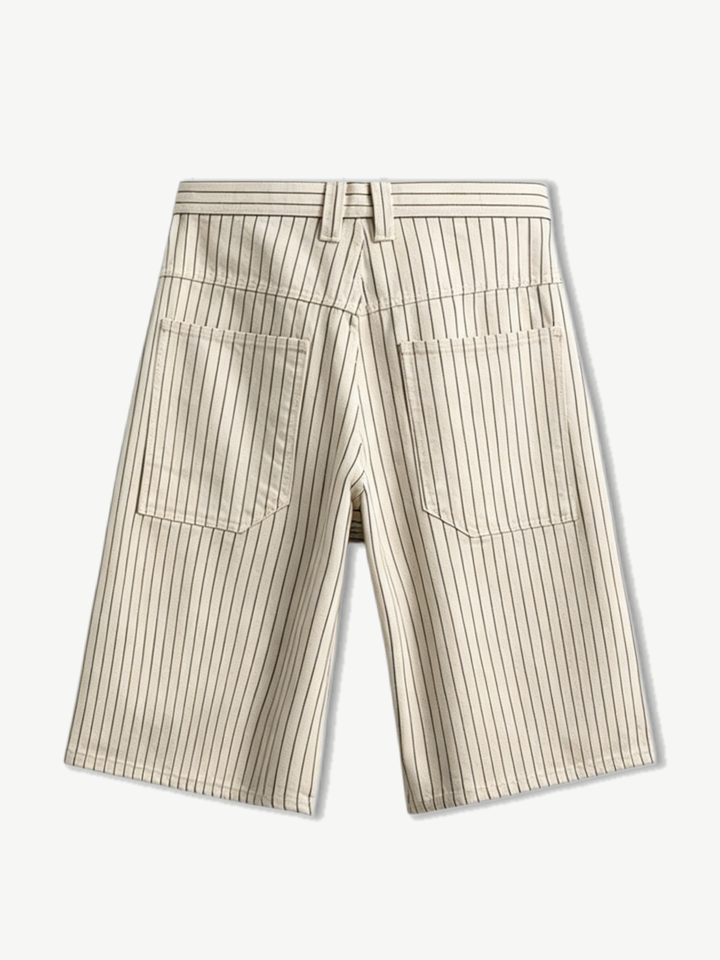 PINSTRIPE WIDE-LEG CAPRI SHORTS