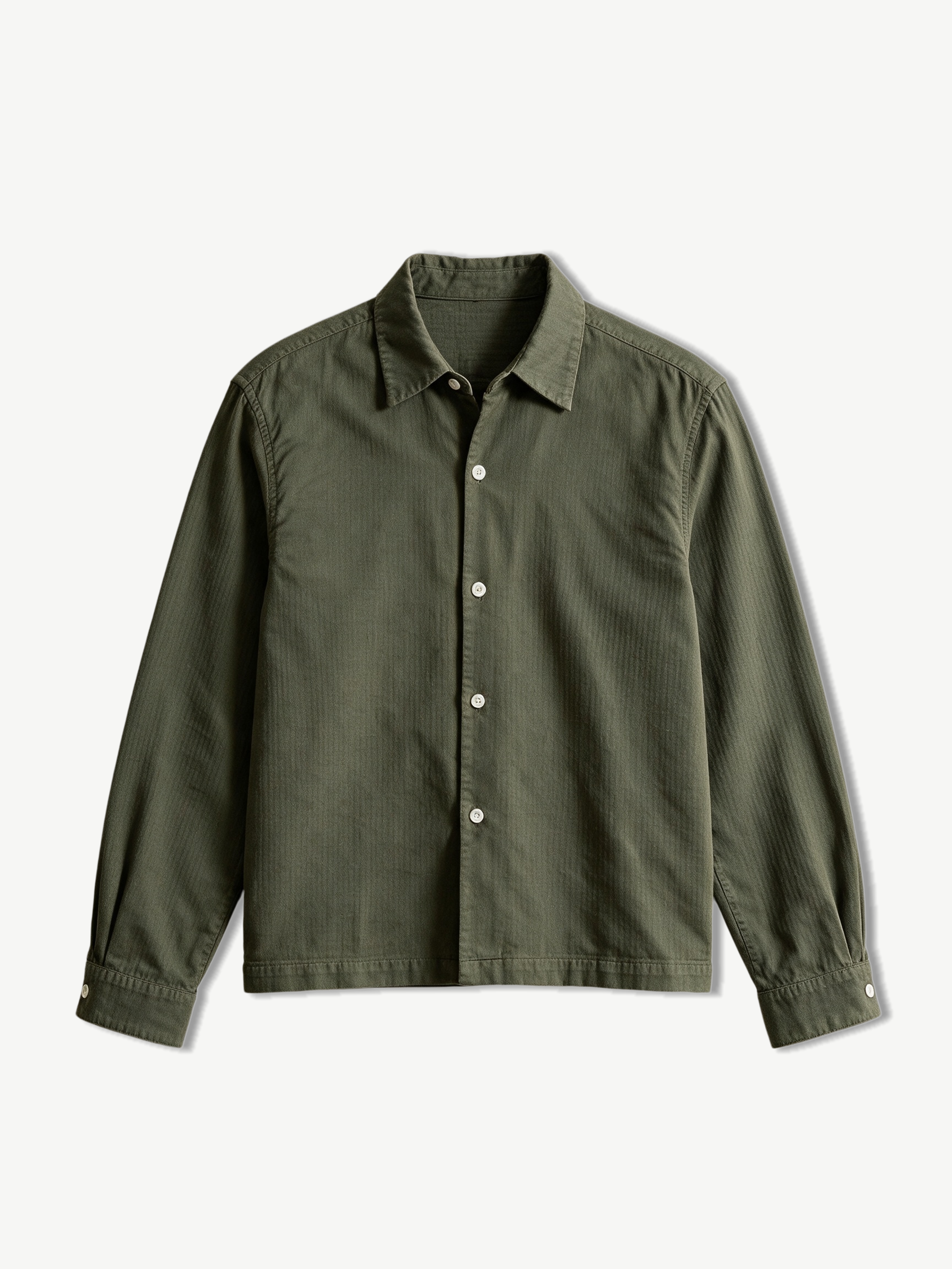 Newport Crop Button-Up  | Japanese Herringbone Twill