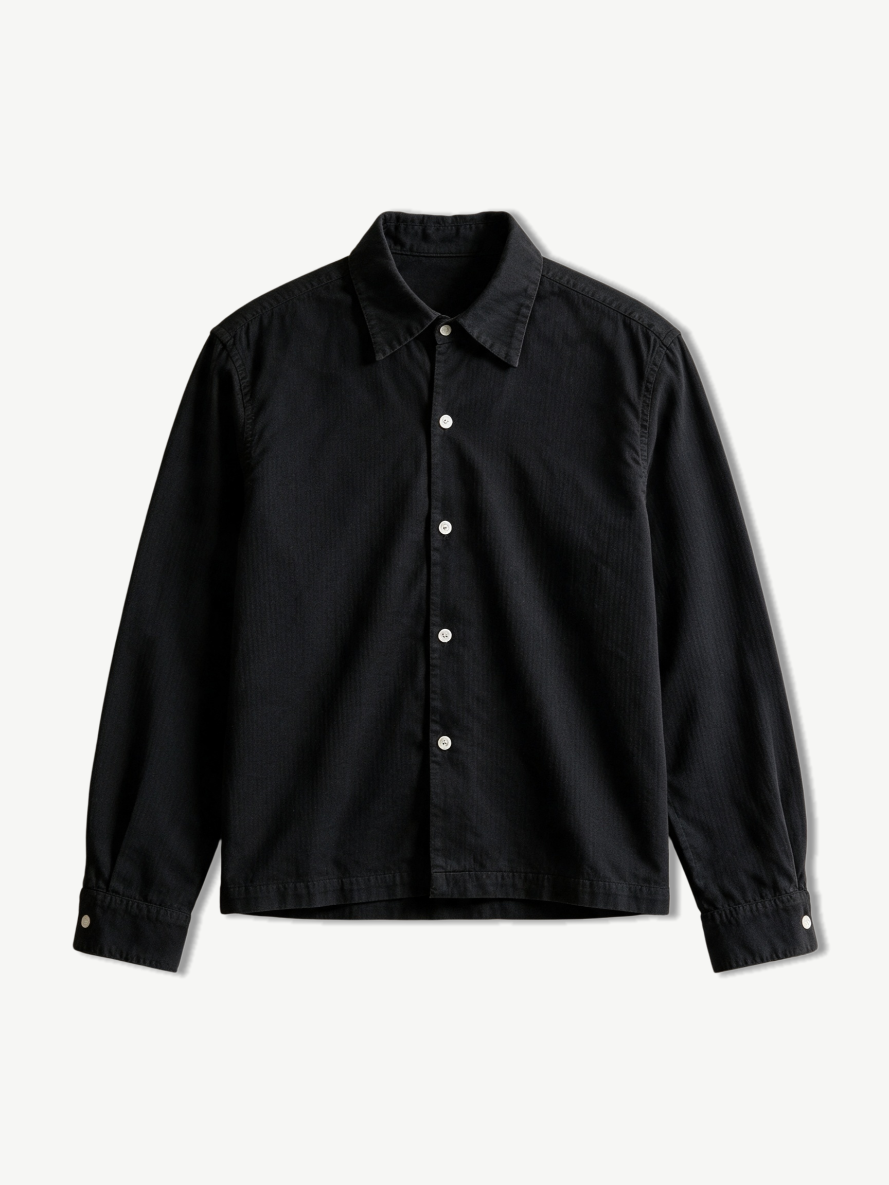 Newport Crop Button-Up  | Japanese Herringbone Twill
