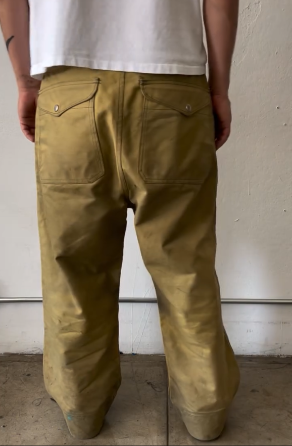 1950S DIRTY FIREMAN’S PANTS|Dark Khaki