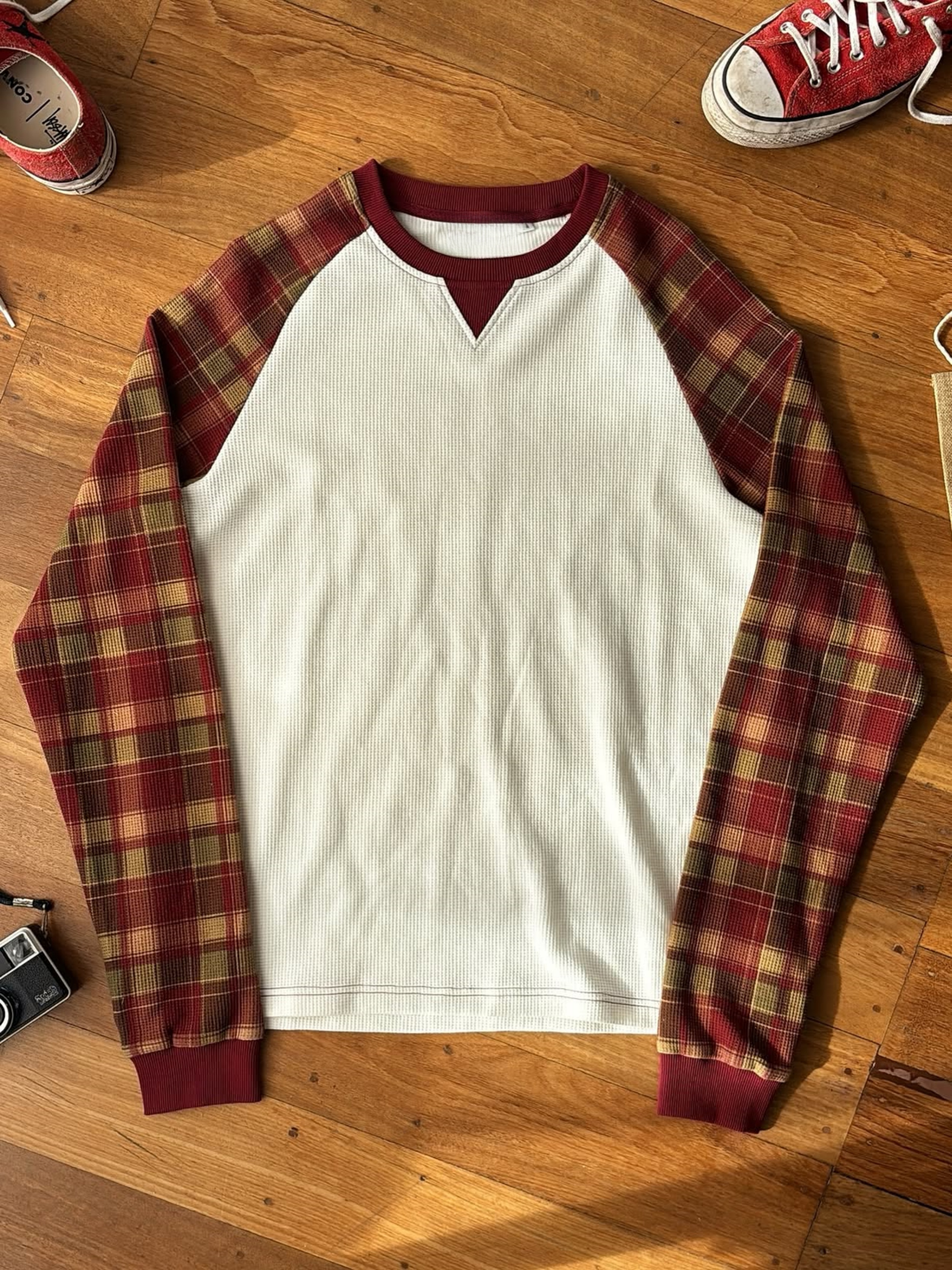 WAFFLE PATCHWORK LONG SLEEVE 