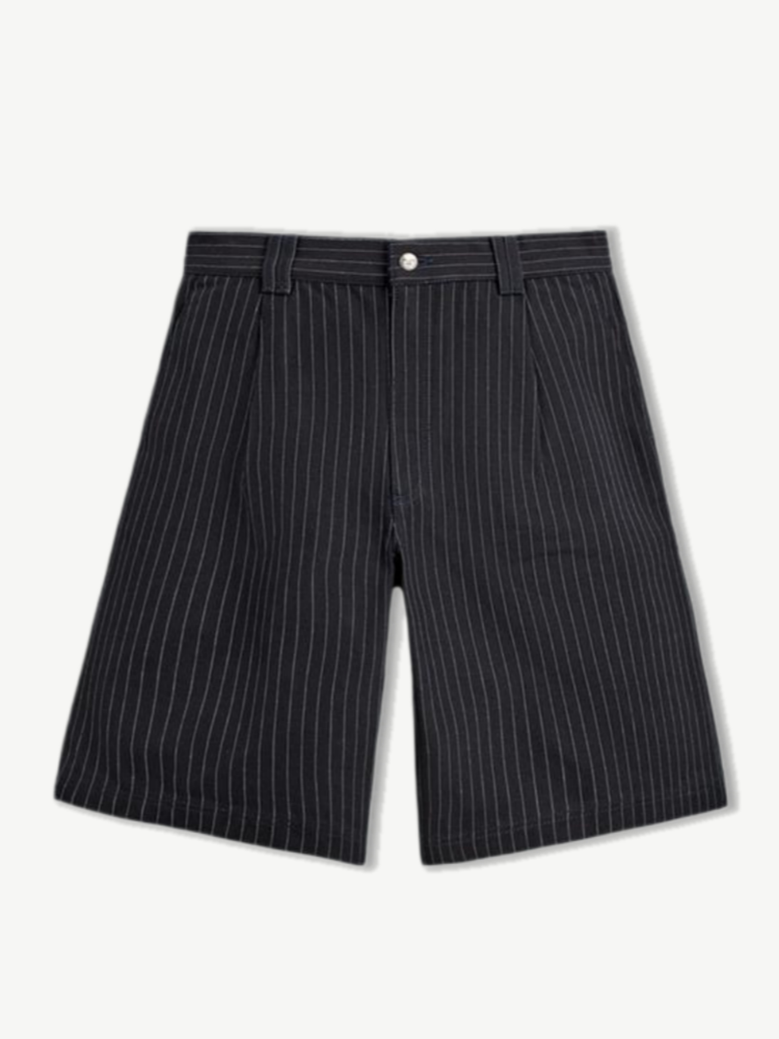PINSTRIPE WIDE-LEG CAPRI SHORTS