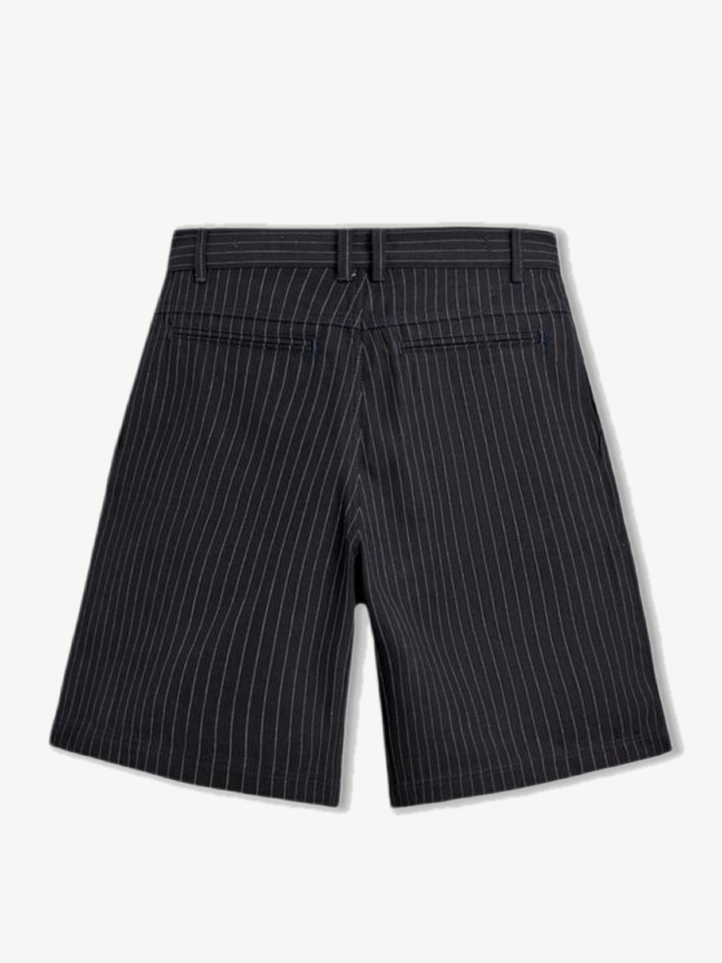 PINSTRIPE WIDE-LEG CAPRI SHORTS