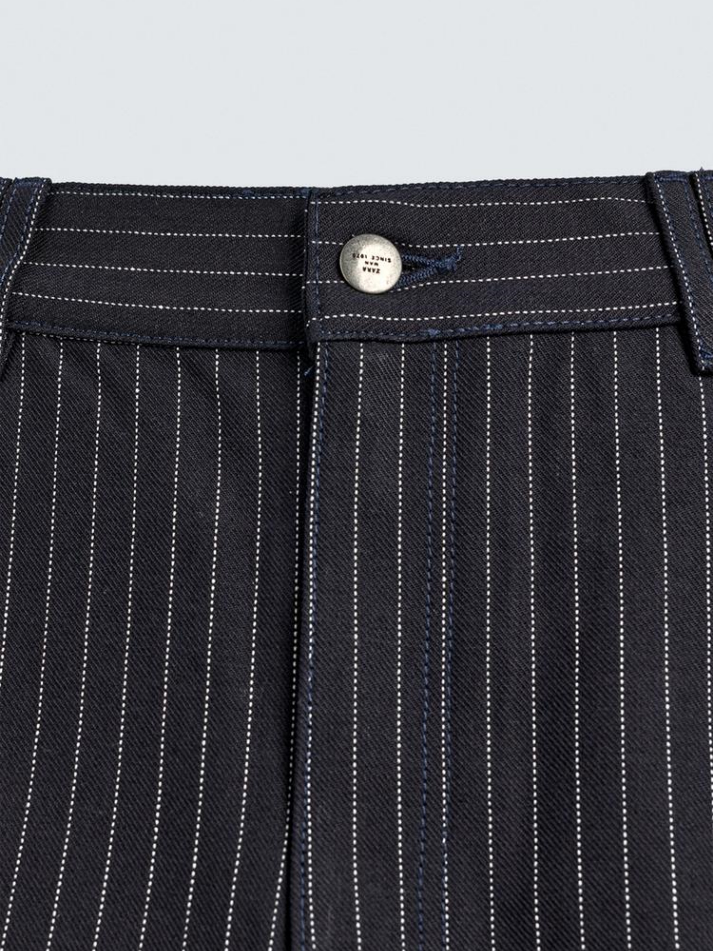 PINSTRIPE WIDE-LEG CAPRI SHORTS