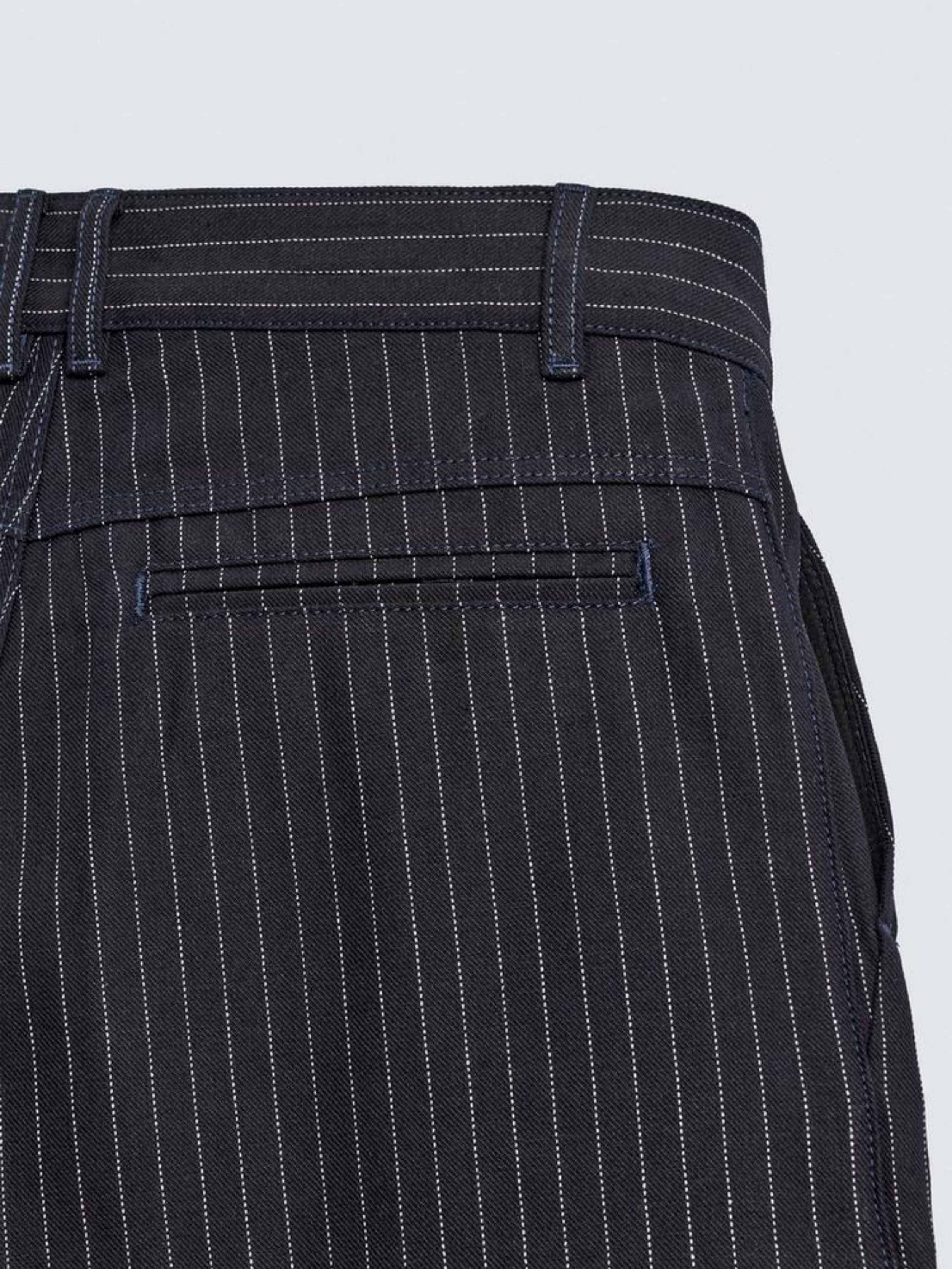 PINSTRIPE WIDE-LEG CAPRI SHORTS