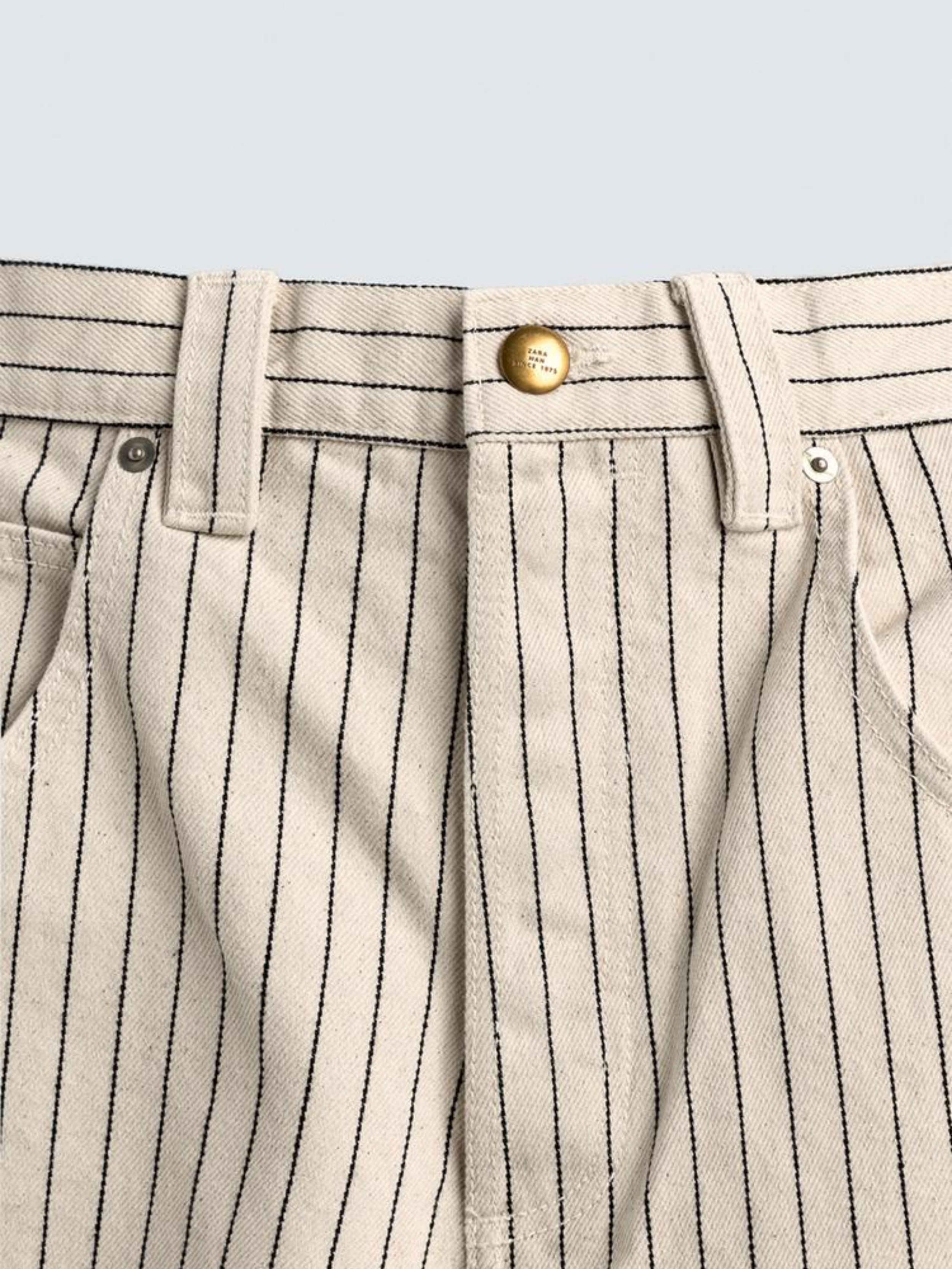 PINSTRIPE WIDE-LEG CAPRI SHORTS