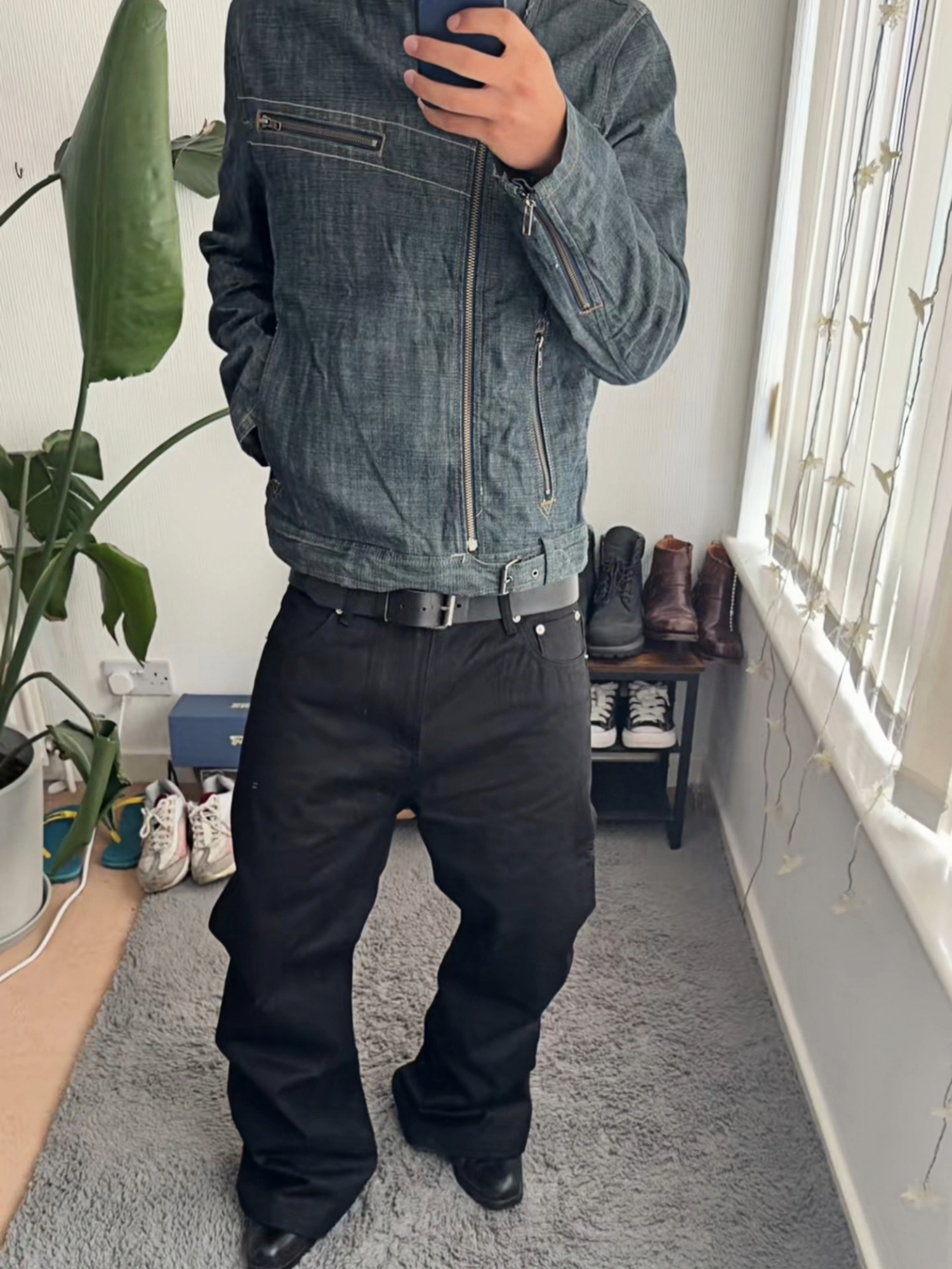 WASHED DENIM ZIP JACKET