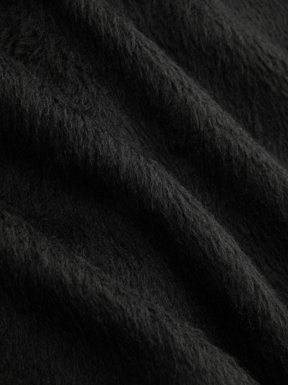 Wool-look Funnel Neck Long Sleeve Oversized Jacket