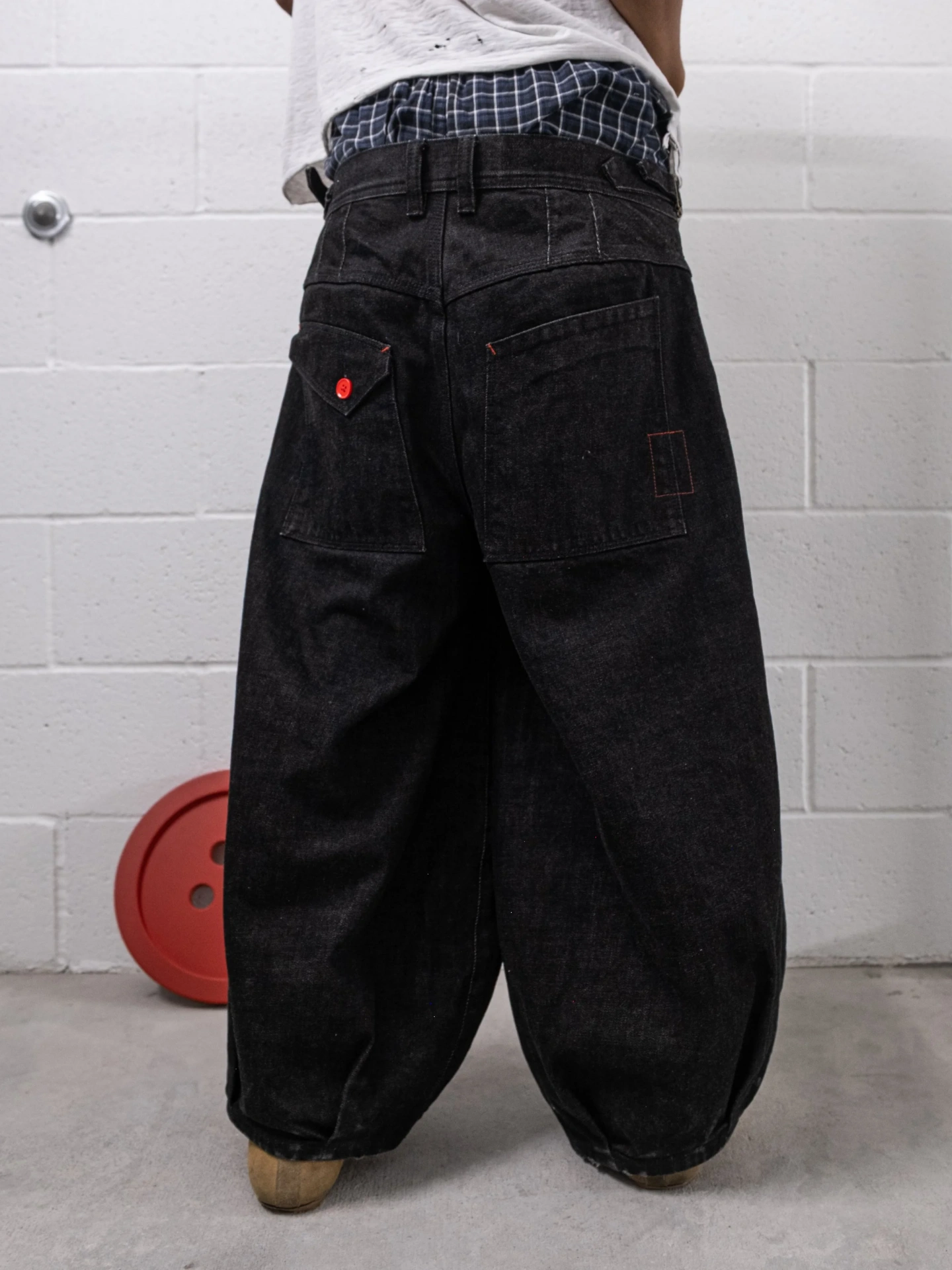 PLEATED BALLOON DENIM