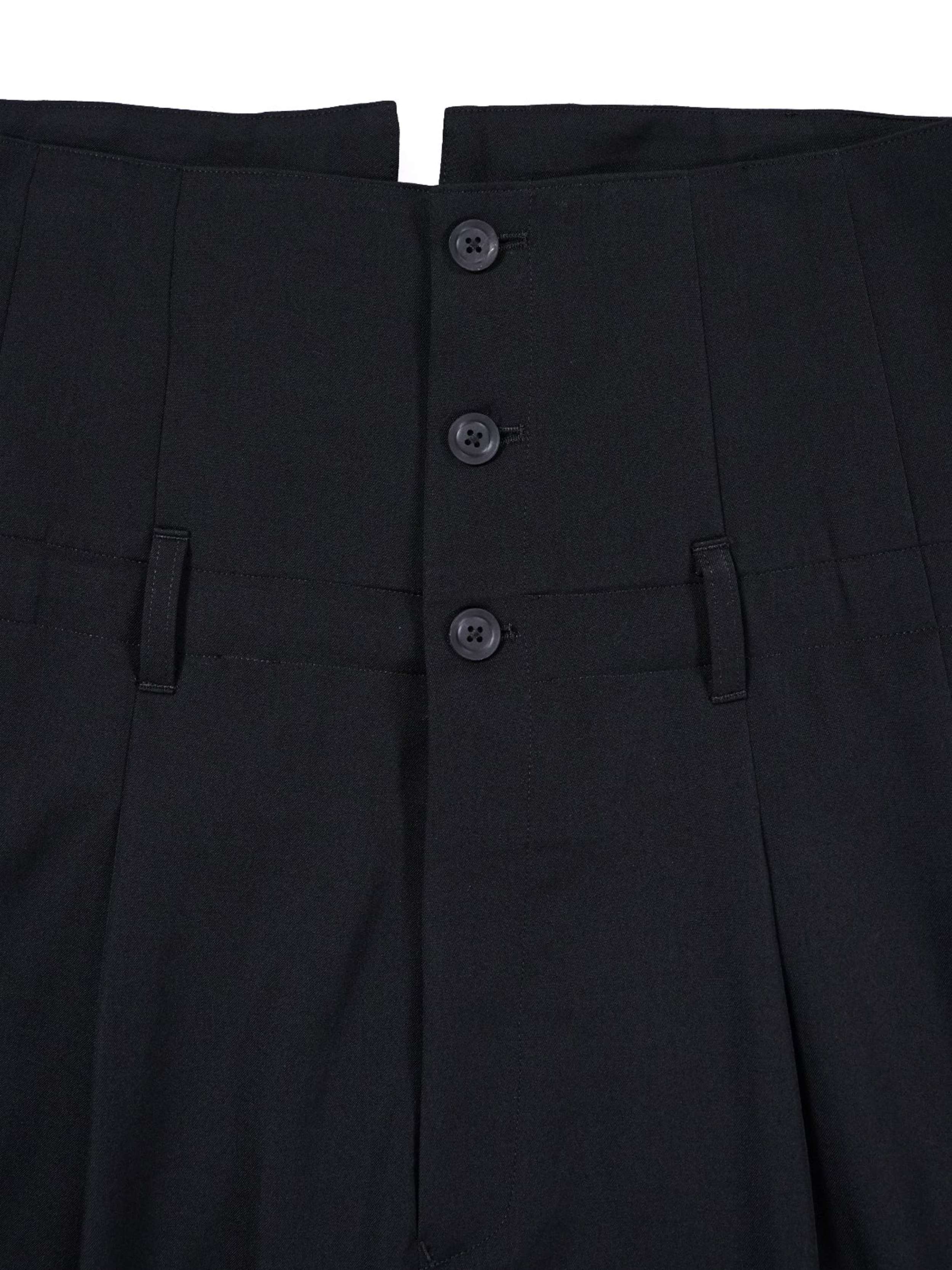 WOOL GABARDINE HIGH WAIST TUCK PANTS
