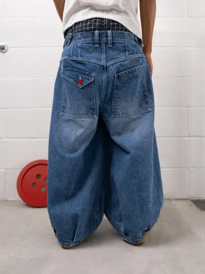 PLEATED BALLOON DENIM