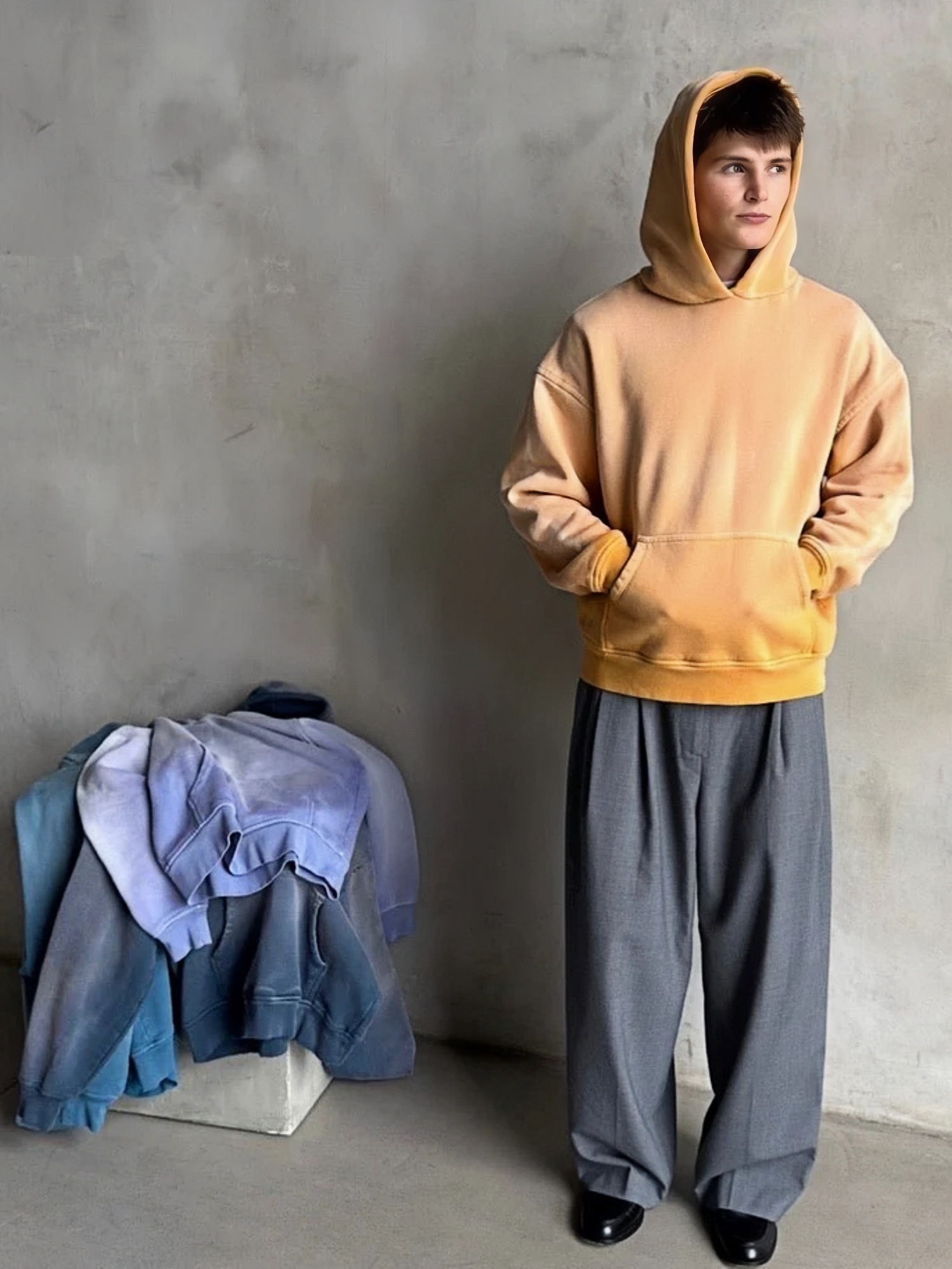 FADED COTTON HOODIE