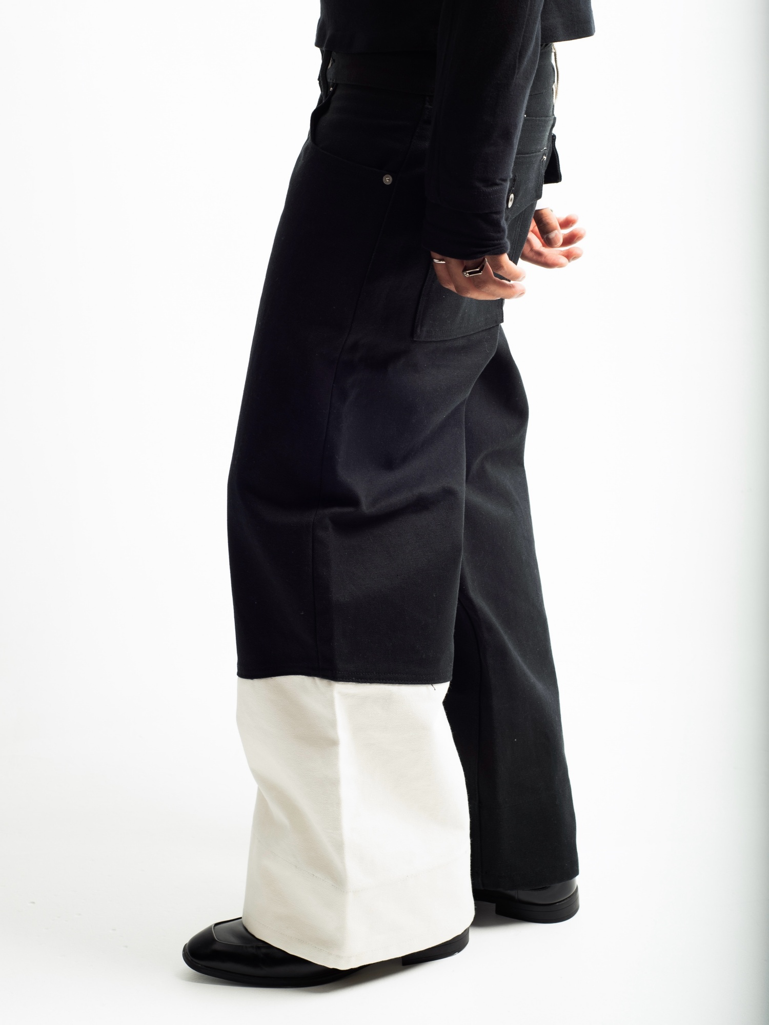OSCURO STRAIGHT-WIDE LEG CANVAS PANTS