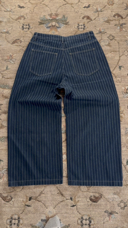 PINSTRIPE WIDE LEG DENIM