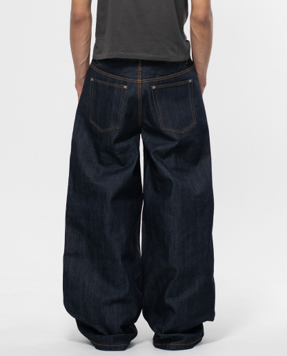 MENES Okayama Raw Selvedge Baggy Jeans - Indigo