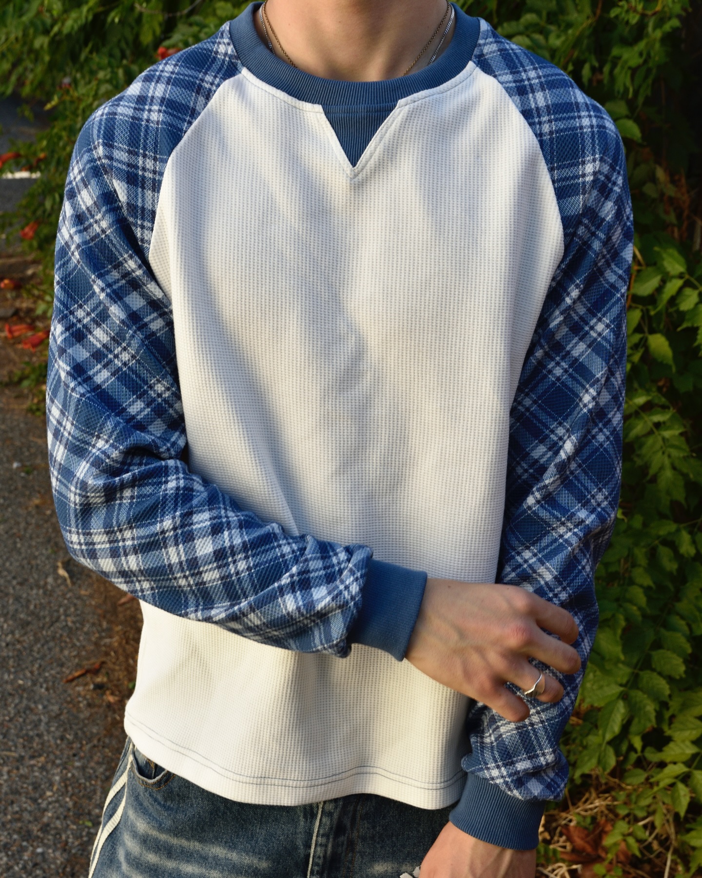 WAFFLE PATCHWORK LONG SLEEVE 