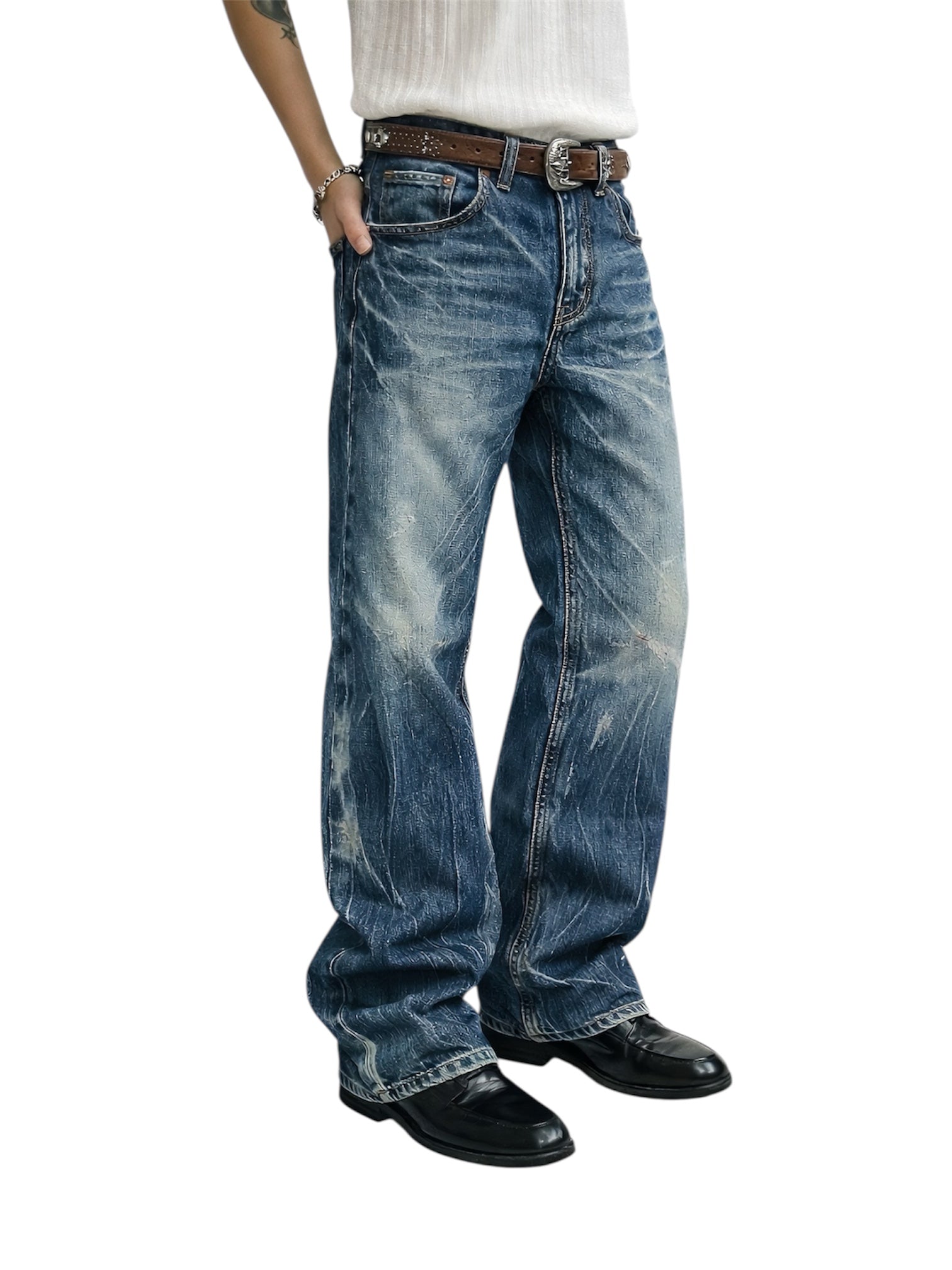 WASHED RIPPLE DENIM