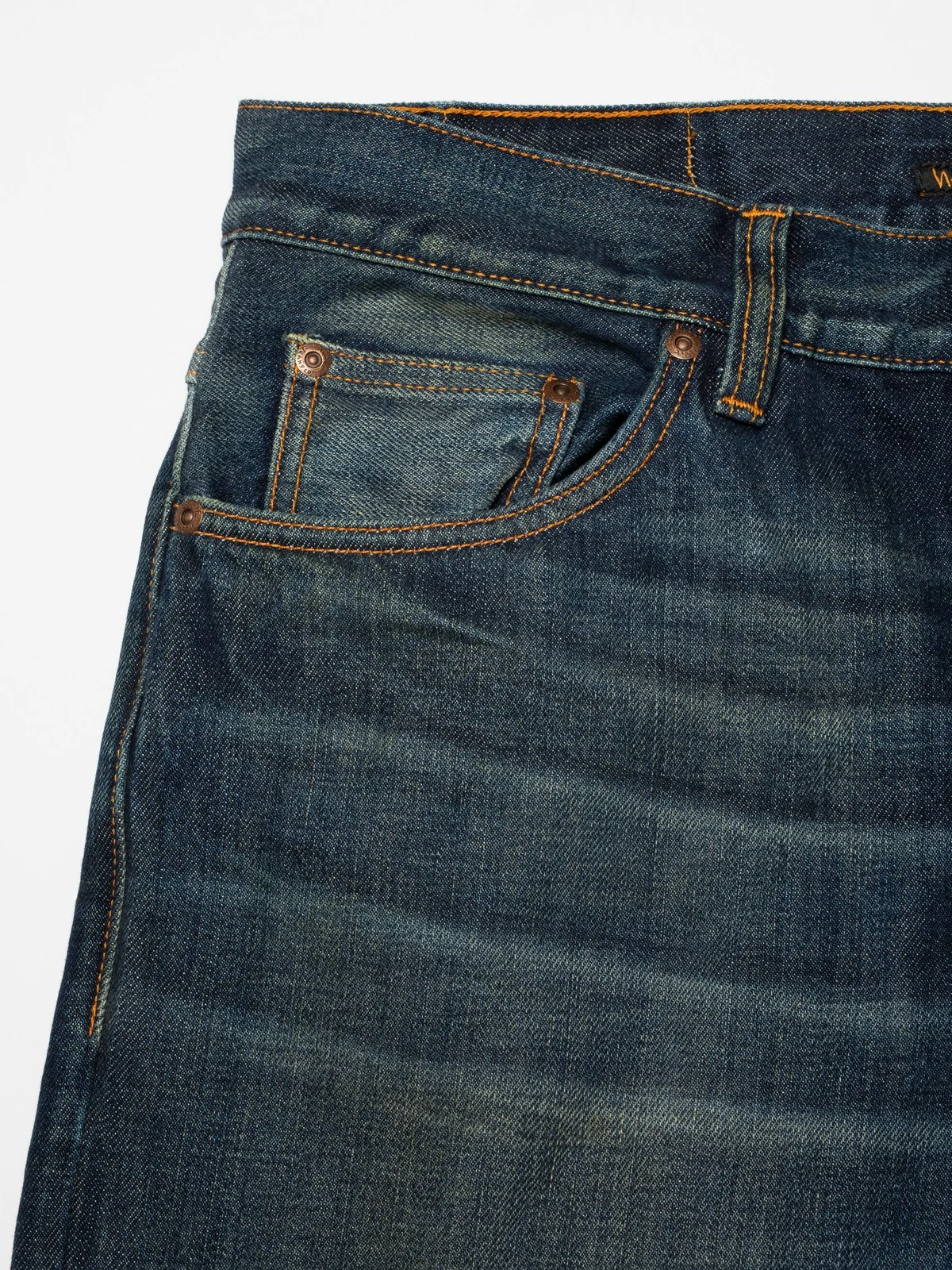 WASHED MID-RISE FLARED JEANS