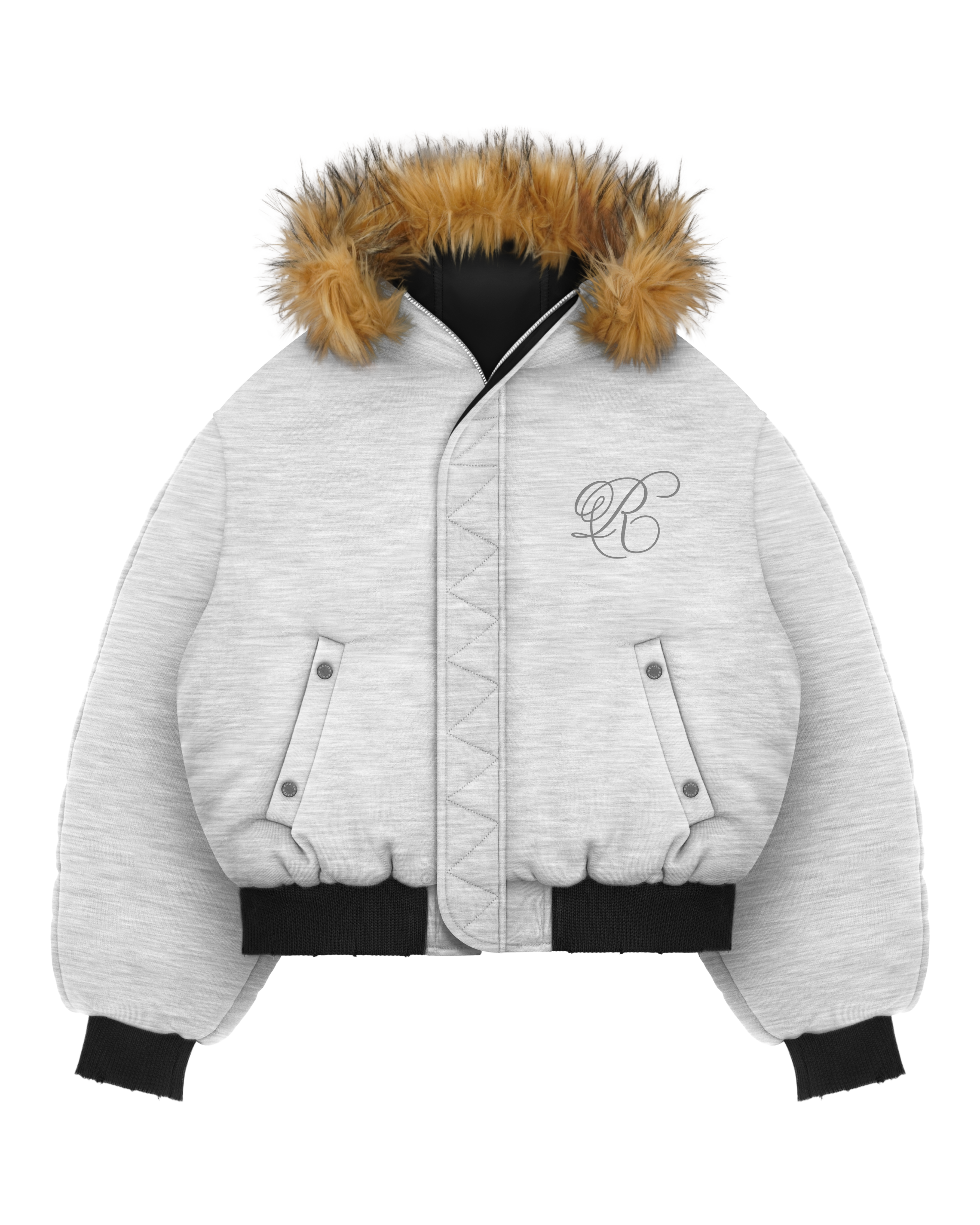 Reaven Black Fur Bomber Jacket