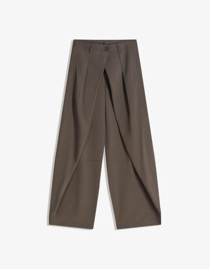 BARREL-SHAPED PLEATED PANTS