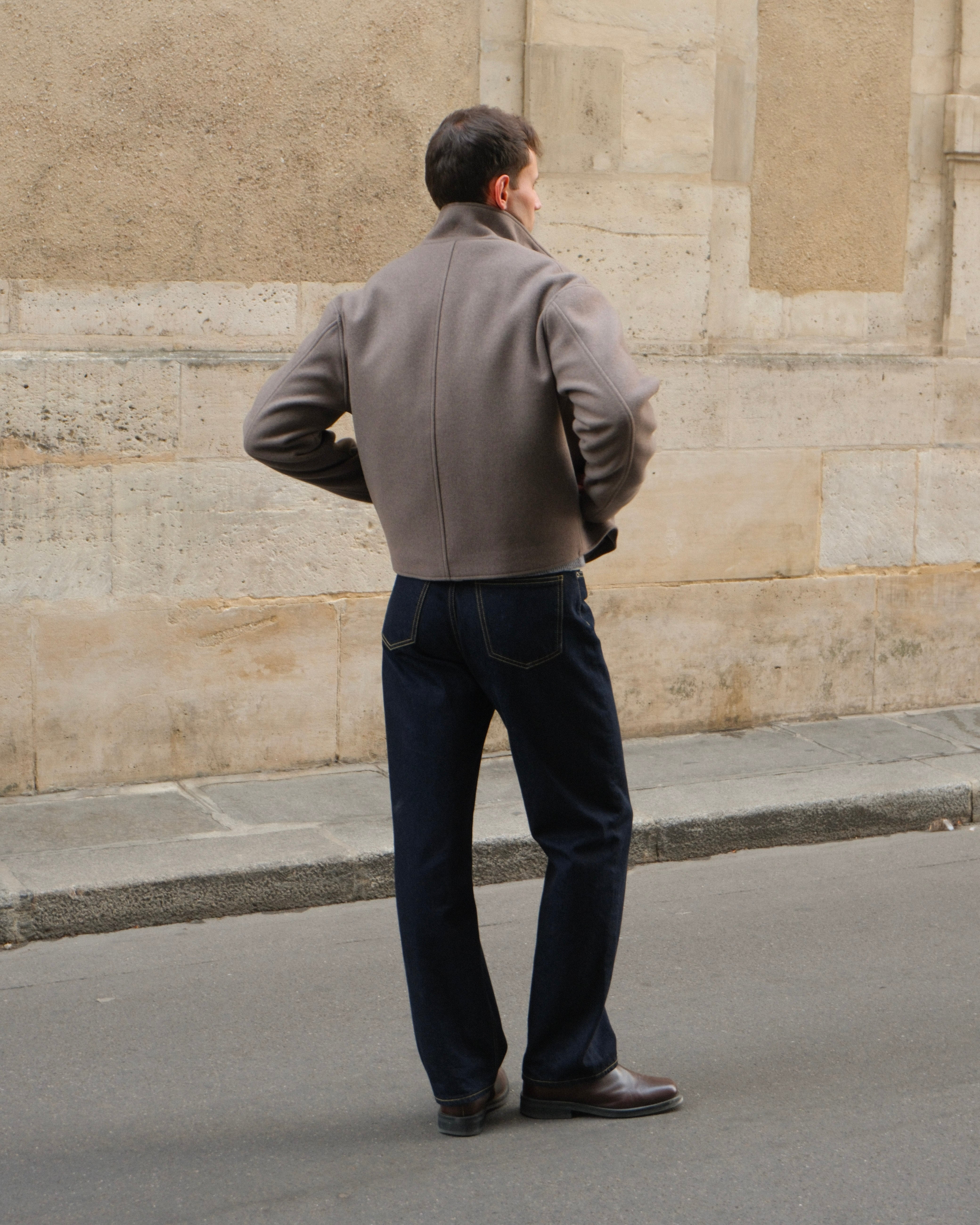 HIGH COLLAR WOOL JACKET