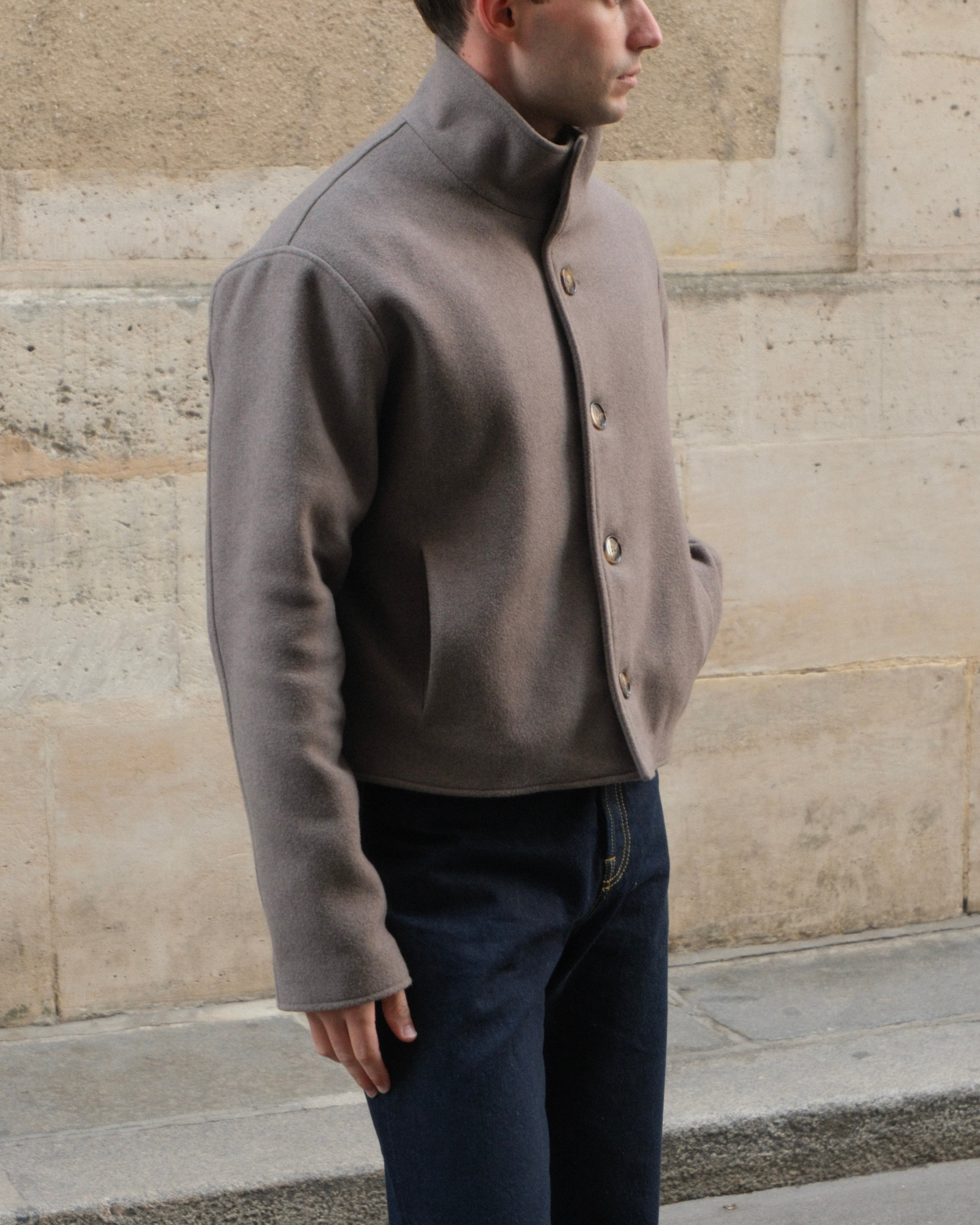 HIGH COLLAR WOOL JACKET