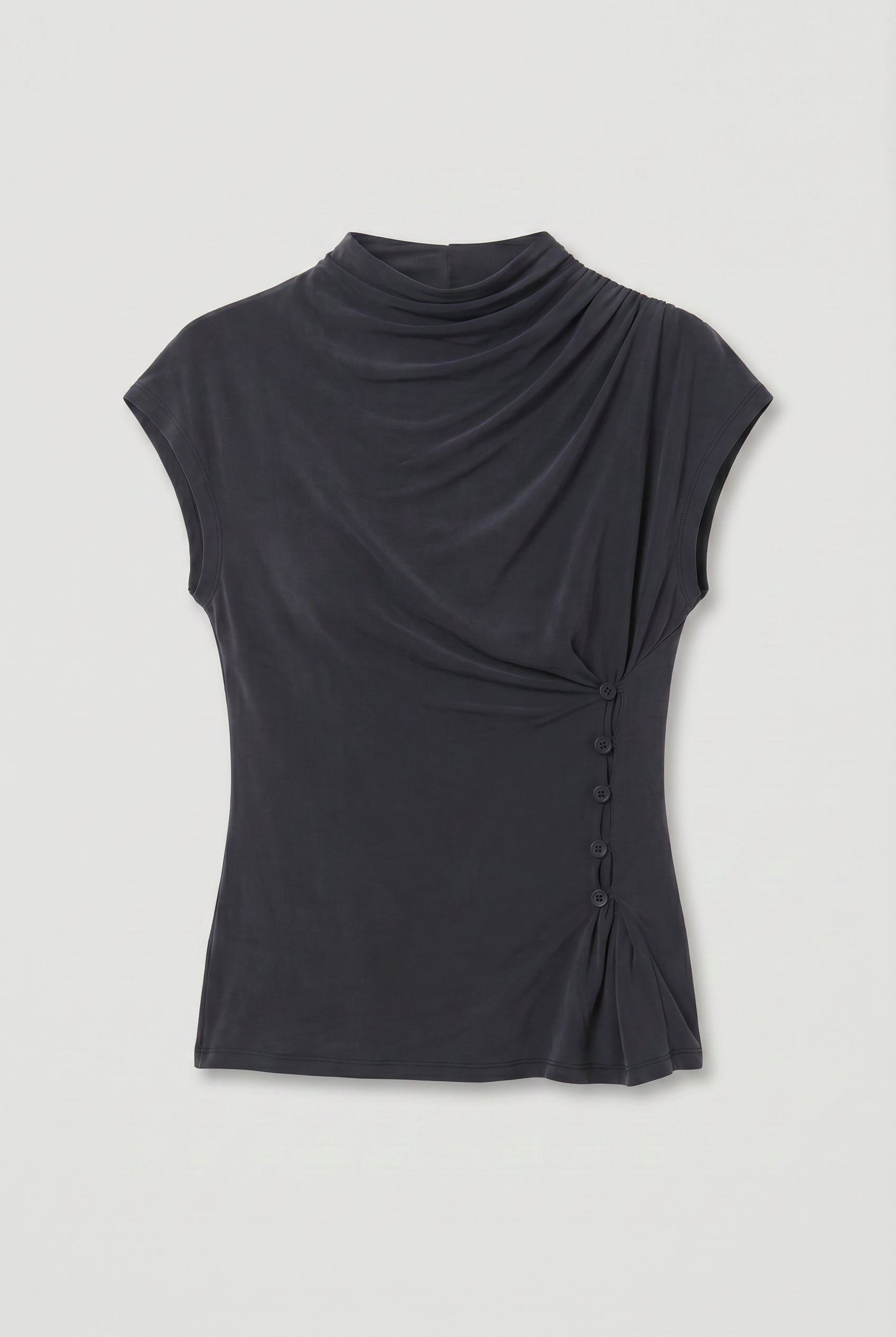 Kylie Button Top | Black