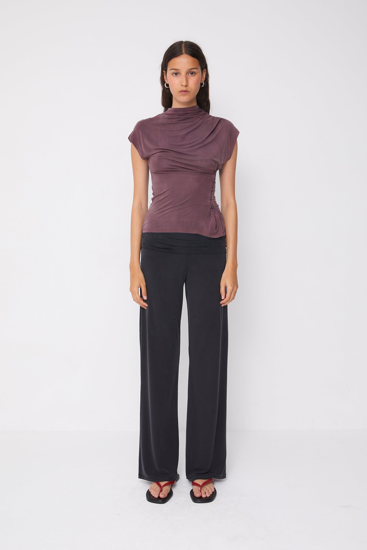 Kylie Button Top | Purple