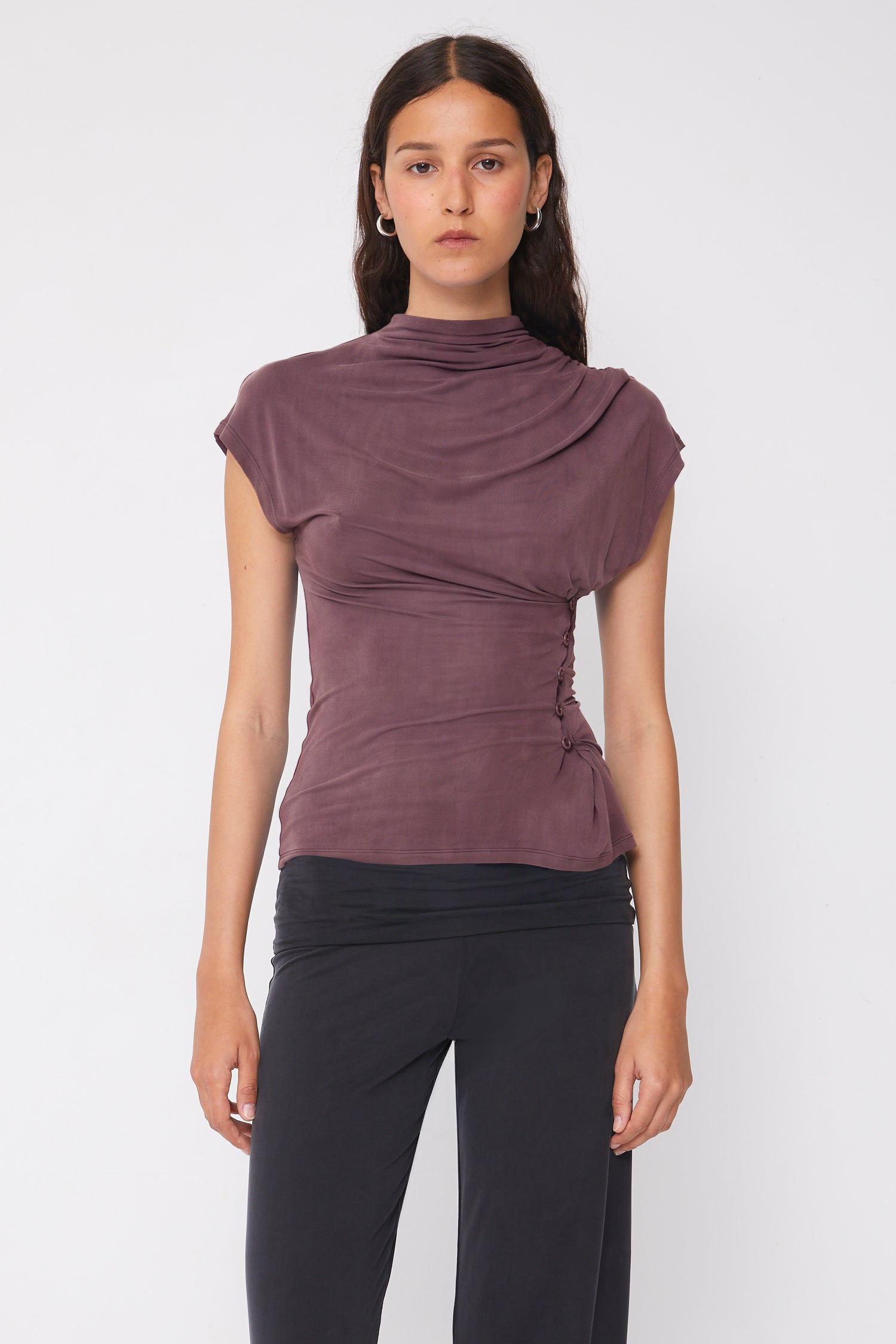 Kylie Button Top | Purple