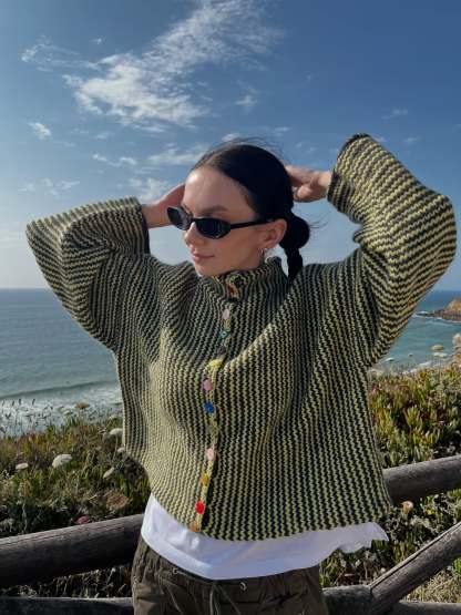 LINEA GEM BUTTON CARDIGAN