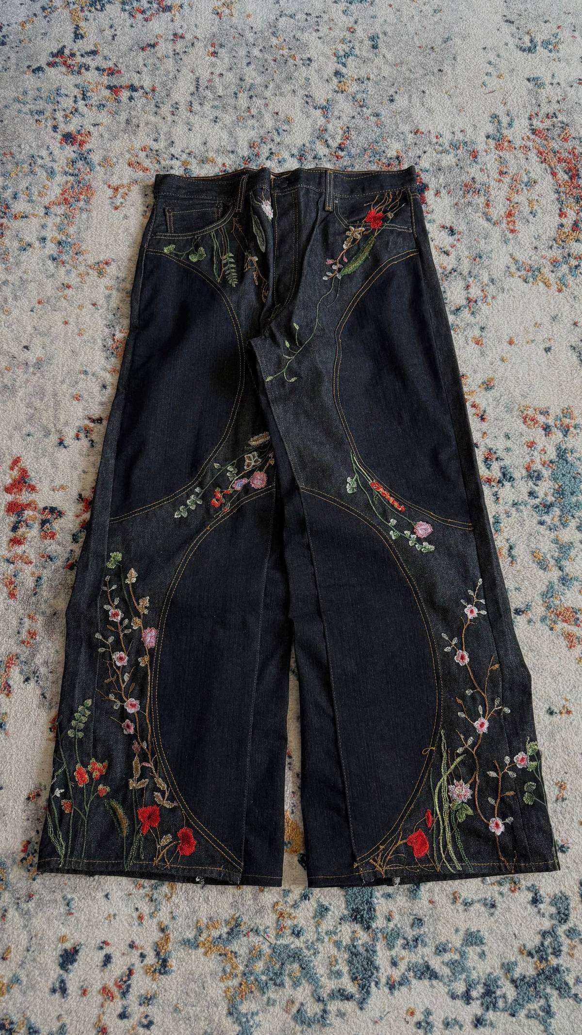 "FLORAL" BAGGY DENIM